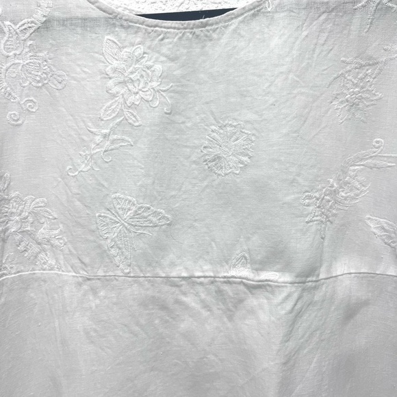 Terzo Millenio linen lagenlook White Women's Top - Picture 4 of 8
